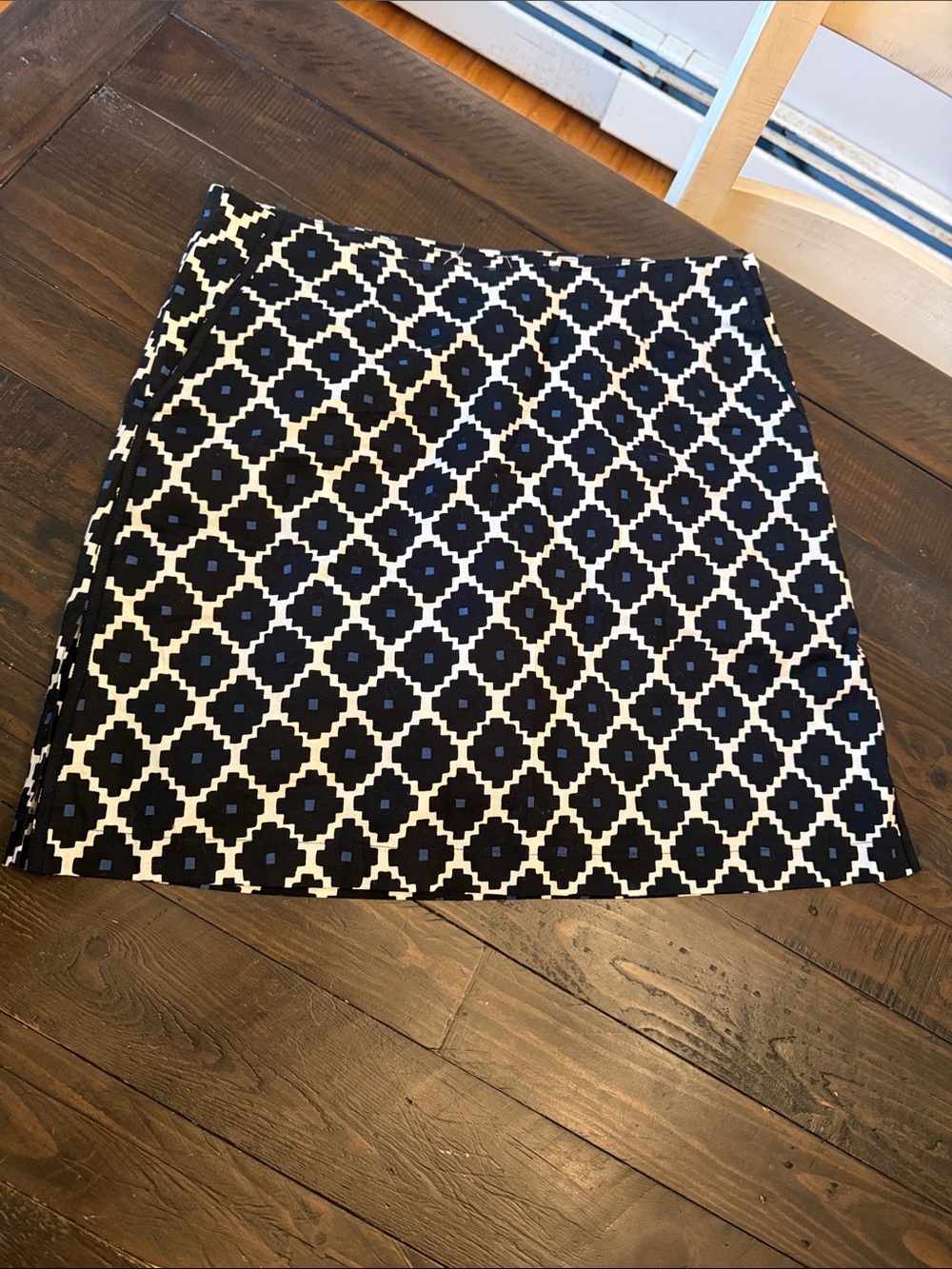 Geometric Black and White Mini Skirt